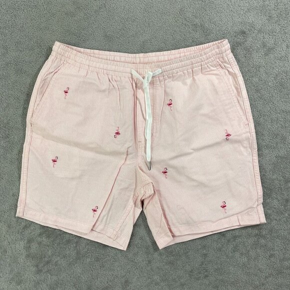 Lands' End Other - NEW Lands' End Men's M Pink Flamingo Embroidered Deck Casual Beach Shorts